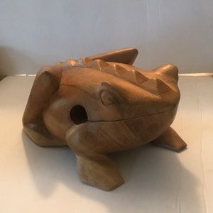 Wooden Hand Carved Frog
